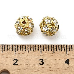 Perline di strass di cristallo in ottone da 7 mm&nbsp;KK-S519-01B-02G