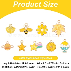 18pcs 9 styles de pendentifs en émail en alliage&nbsp;ENAM-YW0006-51