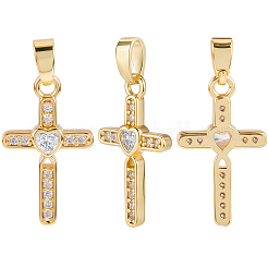 10шт латунные подвески с микропаве и кубическим цирконием&nbsp;KK-BBC0019-82