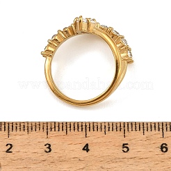 Anelli aperti con polsino in acciaio inossidabile 304 con micro pavé di zirconi cubici per donna&nbsp;SA-CBAABBA-09C-G
