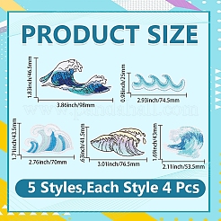 20 parche bordado de olas marinas en 5 estilos para coser&nbsp;PATC-CY0001-71