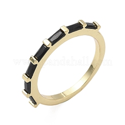 Anillos de dedo de circonita cúbica con micro pavé de latón para mujer&nbsp;RJEW-H256-10G-01