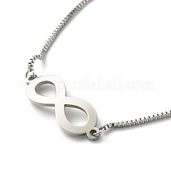 Bracelet coulissant réglable avec breloque symbole de l'infini résistant au ternissement pour hommes et femmes&nbsp;BJEW-JB06688-02