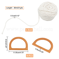 4 poignée de sac en bois&nbsp;DIY-PH0008-20