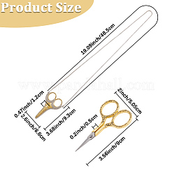 Старинные швейные ножницы из нержавеющей стали и железа с цепочкой для рукоделия&nbsp;NJEW-WH20004-10AG