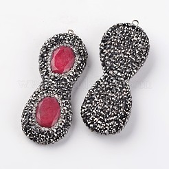 Окрашенные арахис натуральный белый нефрит большие подвески&nbsp;G-K096-23