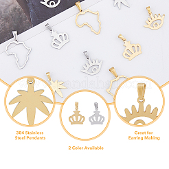 16 шт. 8 стиля вакуумного покрытия PVD из нержавеющей стали 304 подвески&nbsp;STAS-DC0013-08