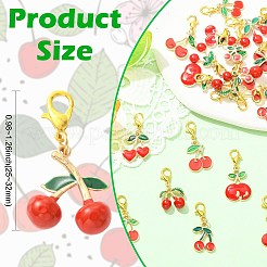 26 pz 13 decorazioni pendenti in lega di smalto color ciliegia&nbsp;HJEW-CJ00100