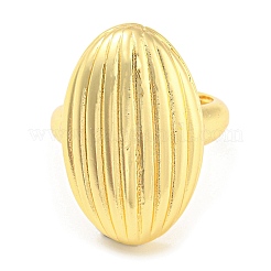 Покрытие стойки латунные рифленые регулируемые кольца овальной формы&nbsp;RJEW-Q784-08G