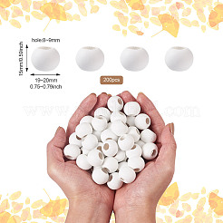 200 pièce de perles en bois naturel peintes au pistolet&nbsp;WOOD-YS0001-03C