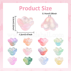 144 г двухцветных прозрачных стеклянных бусин&nbsp;GLAA-YW0005-26