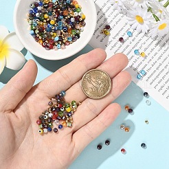 100 шт. круглые бусины-лэмпворк ручной работы от сглаза&nbsp;LAMP-YW0001-75