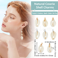 48 шт. подвески из натуральной ракушки каури 2 цветов&nbsp;FIND-BBC0003-14