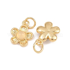 Подвески-цветы из натурального белого нефрита&nbsp;KK-B157-18G-02