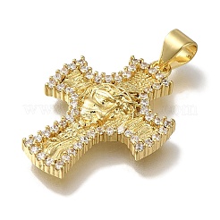 Подвеска из латуни с микропаве и поперечной стойкой&nbsp;KK-U019-19G