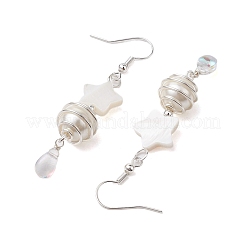 Orecchino pendente con perle di conchiglia e perline di conchiglia&nbsp;EJEW-TA00535