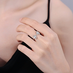 Открытые женские манжеты из латуни с цирконием&nbsp;RJEW-M161-01P