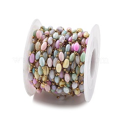 Цепи из ракушек и овальных бусин из нержавеющей стали 304&nbsp;CHS-K021-09G-05