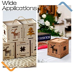 1 набор из 6 шт. 2 стилей рождественских квадратных деревянных украшений для сращивания&nbsp;ST-CJ0040-001