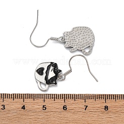 Серьги-подвески в форме кошки из латуни&nbsp;LS-EJEW-C130-02P