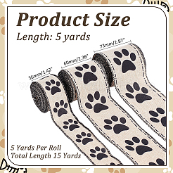 3 rouleau de rubans en polyester à thème animalier&nbsp;SRIB-ME0001-26