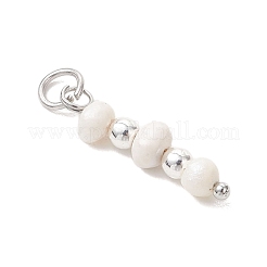 Натуральный культивированный пресноводный жемчужный картофель с круглыми подвесками из синтетического немагнитного гематита&nbsp;PALLOY-JF04853-01