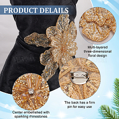 Цветы из полиэстера и смолы для аксессуаров одежды&nbsp;DIY-WH0037-48A-02