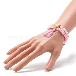 Ensembles de bracelets extensibles en perles d'argile polymère faites à la main&nbsp;BJEW-JB06427-04