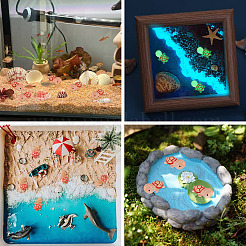 12 шт. светящиеся полупрозрачные смоляные кабошоны в виде морских животных&nbsp;RESI-TA0004-56A