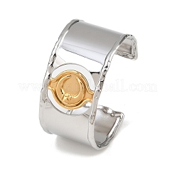 Браслеты-манжеты из нержавеющей стали 304 Moon&nbsp;BJEW-B157-01PG