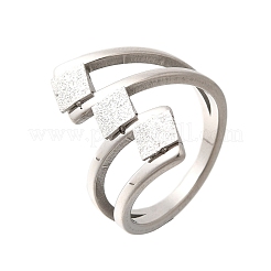 Кольцо из нержавеющей стали 304 с текстурированным ромбом для женщин&nbsp;RJEW-L126-09B-P