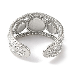 Offene Manschettenringe aus 304er Edelstahl mit Emaille für Damen&nbsp;RJEW-F166-18P-02