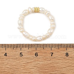 Bagues extensibles en perles de culture d'eau douce naturelles pour femmes&nbsp;RJEW-JR01094