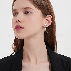 10 шт. латунные серьги-гвоздики из кубического циркония&nbsp;KK-DC0004-33