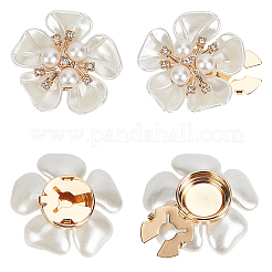 2 paire de boutons de manchette en alliage et strass&nbsp;BUTT-CY0001-40