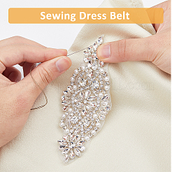 2 pieza de aleación con rhinestone para coser y decorar.&nbsp;DIY-FH0006-82S