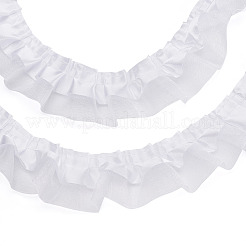 Rubans d'organza de satin plissé 2 couche&nbsp;ORIB-TAC0007-01A