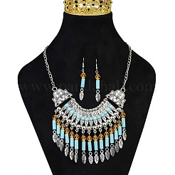 Комплекты из ожерелий и висячих серег из сплава&nbsp;FS-WGA30D4-02