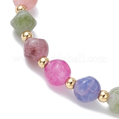 Эластичные браслеты из натуральных флюоритовых бусин для женщин&nbsp;BJEW-JB12242