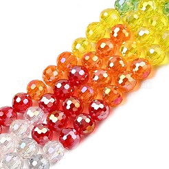 Chapelets de perles en verre électroplaqué&nbsp;EGLA-D300-06-6mm-01