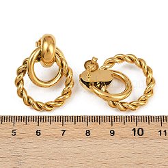 Серьги-гвоздики с витым кольцом из нержавеющей стали 304&nbsp;EJEW-K268-22G