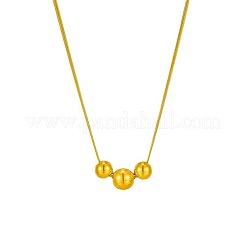 201 нержавеющая сталь 3 круглая градуированная бусинка подвеска ожерелье&nbsp;FS-WGD22DA-02