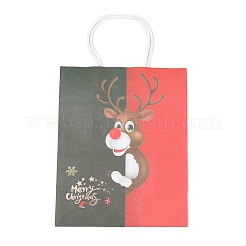 Sacs en papier kraft à thème de noël&nbsp;ABAG-H104-D06