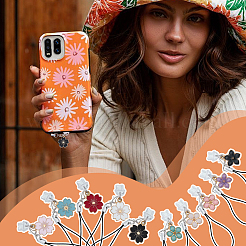 10 шт. цветочные эмалевые ремешки для мобильных телефонов&nbsp;HJEW-OC00122