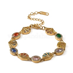 Bracelets à maillons en acier inoxydable 304 avec strass&nbsp;SA-CBA183D-09A-G