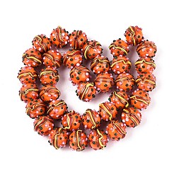 Бусины ручной работы в технике лэмпворк с неровностями&nbsp;LAMP-T022-05B