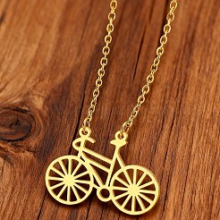 Collane con ciondolo a forma di bicicletta in acciaio inossidabile 304 per uomo e donna&nbsp;WGD5F94-01