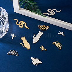 24 шт. 6 стиля ионного покрытия (IP) 201 подвески из нержавеющей стали&nbsp;STAS-FW0001-23