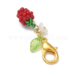 Подвесные украшения из стеклянных бусин в форме яблока&nbsp;HJEW-MZ00354