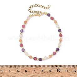 Set aus runden Perlenketten und Armbändern aus natürlichem Amethyst&nbsp;SJEW-JS01383